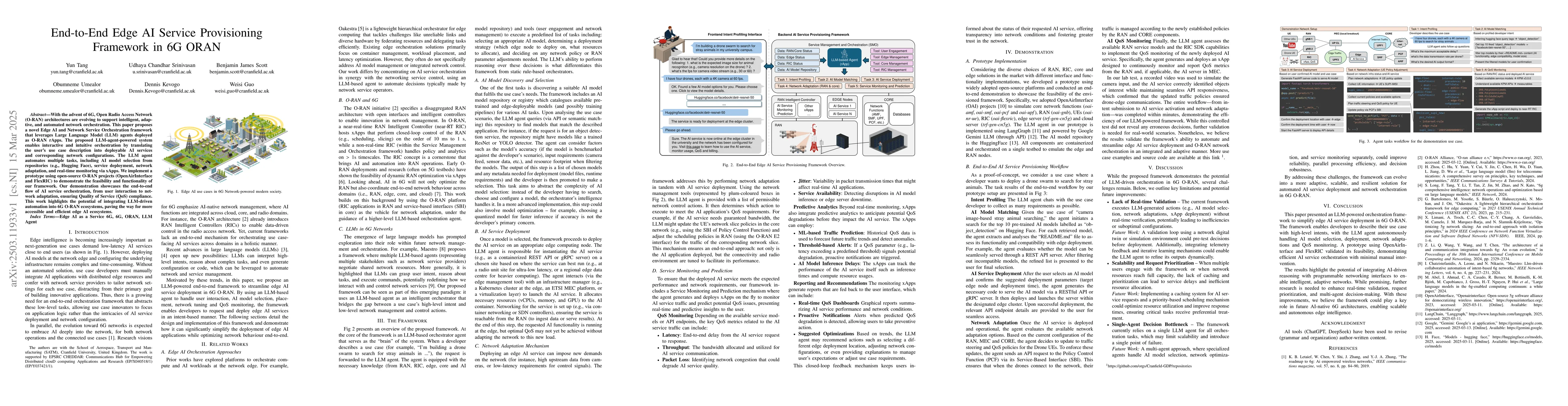 Thumbnail for End-to-End Edge AI Service Provisioning Framework in 6G ORAN