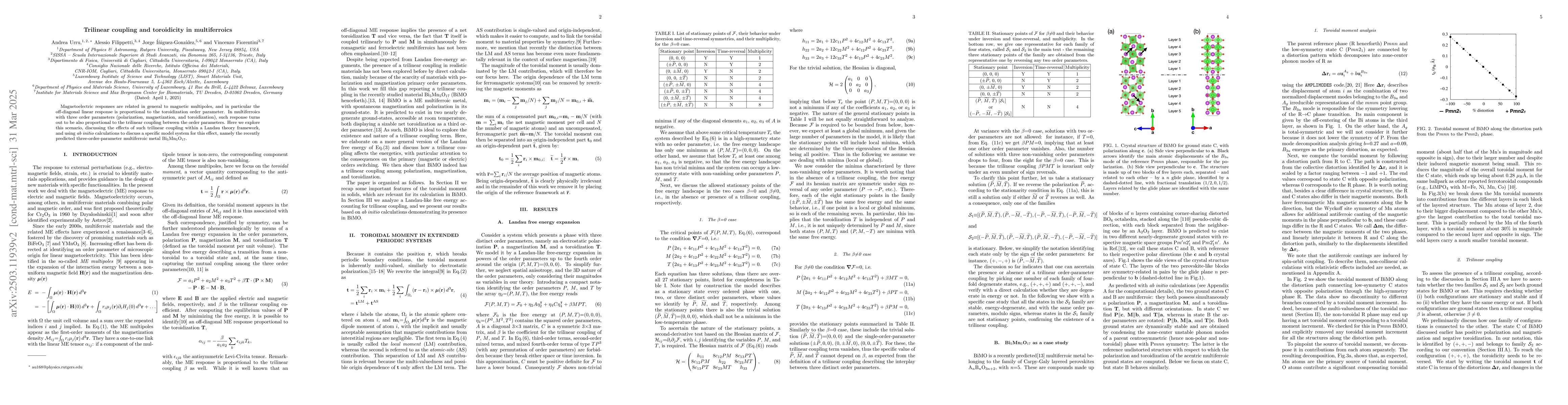Thumbnail for Trilinear coupling and toroidicity in multiferroics