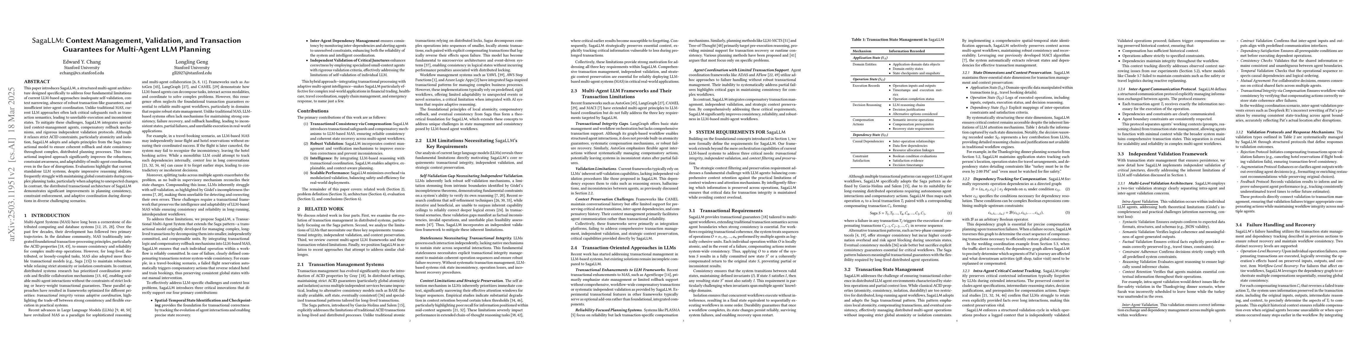 Thumbnail for SagaLLM: Context Management, Validation, and Transaction Guarantees for
  Multi-Agent LLM Planning
