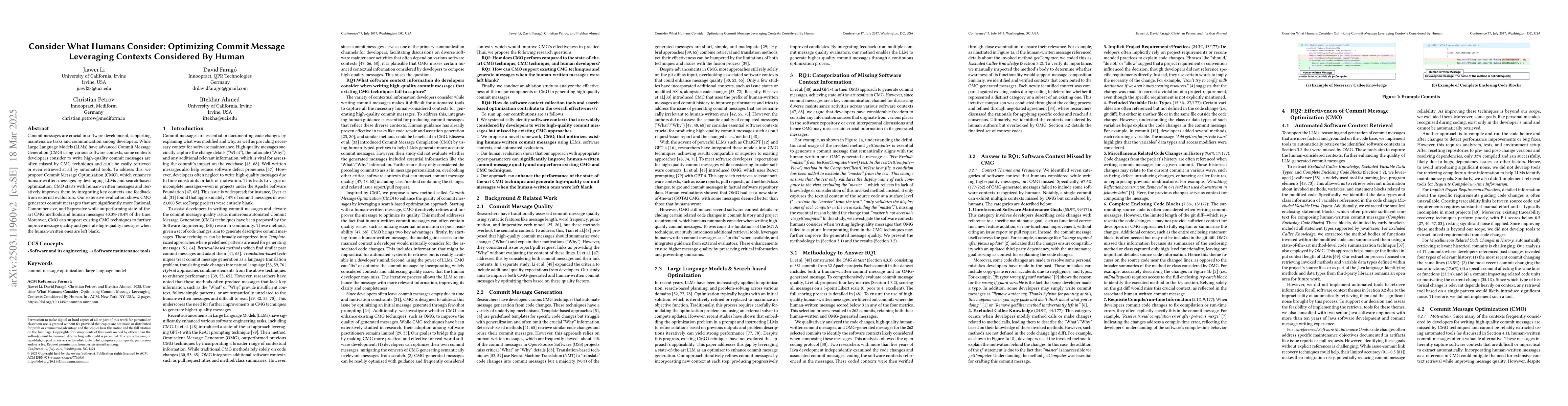 Thumbnail for Consider What Humans Consider: Optimizing Commit Message Leveraging
  Contexts Considered By Human