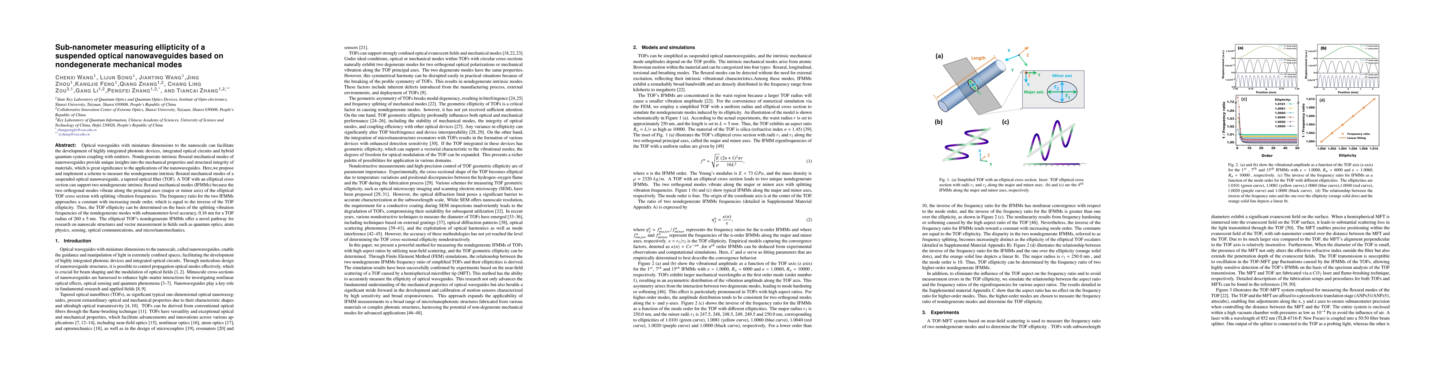 Thumbnail for Sub-nanometer measuring ellipticity of a suspended optical
  nanowaveguides based on nondegenerate mechanical modes