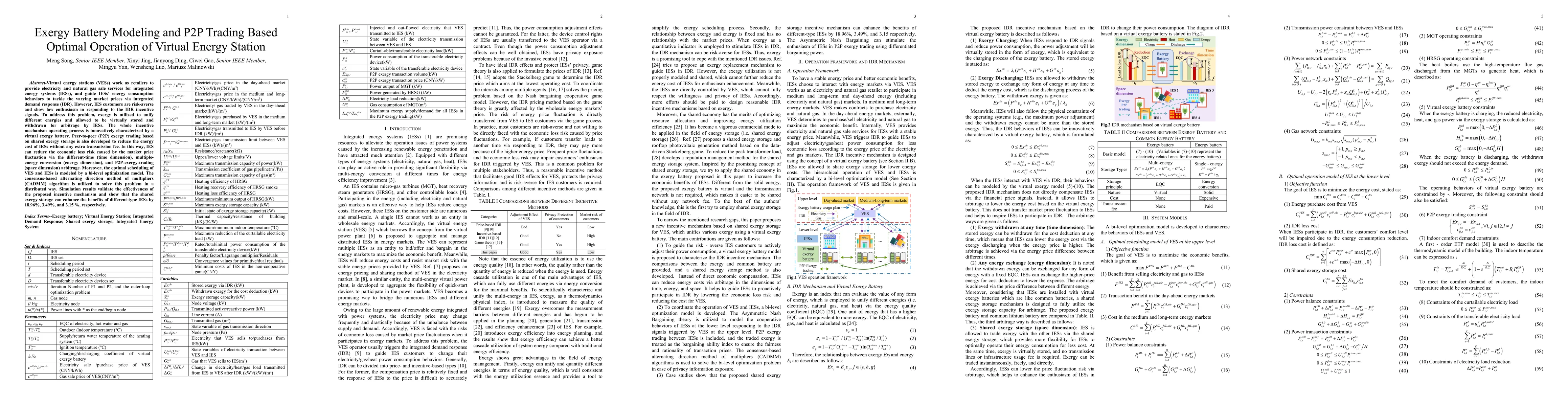 Thumbnail for Exergy Battery Modeling and P2P Trading Based Optimal Operation of
  Virtual Energy Station