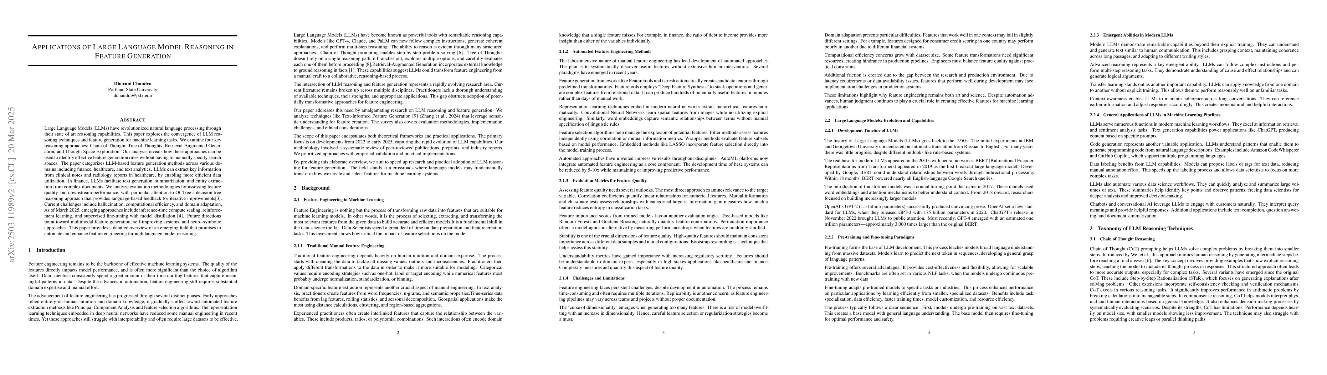 Thumbnail for Applications of Large Language Model Reasoning in Feature Generation