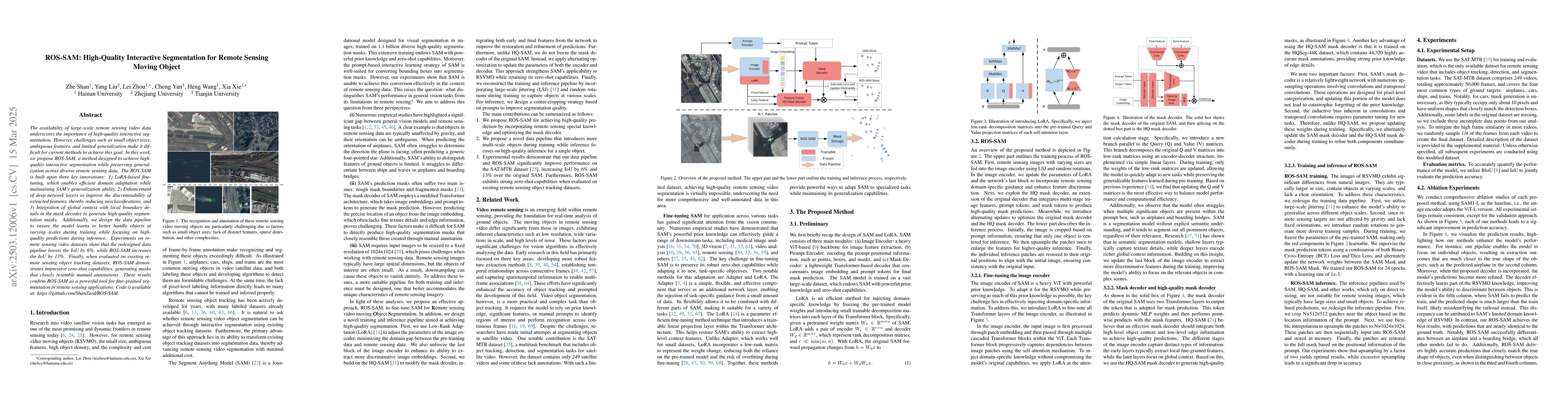 Thumbnail for ROS-SAM: High-Quality Interactive Segmentation for Remote Sensing Moving
  Object