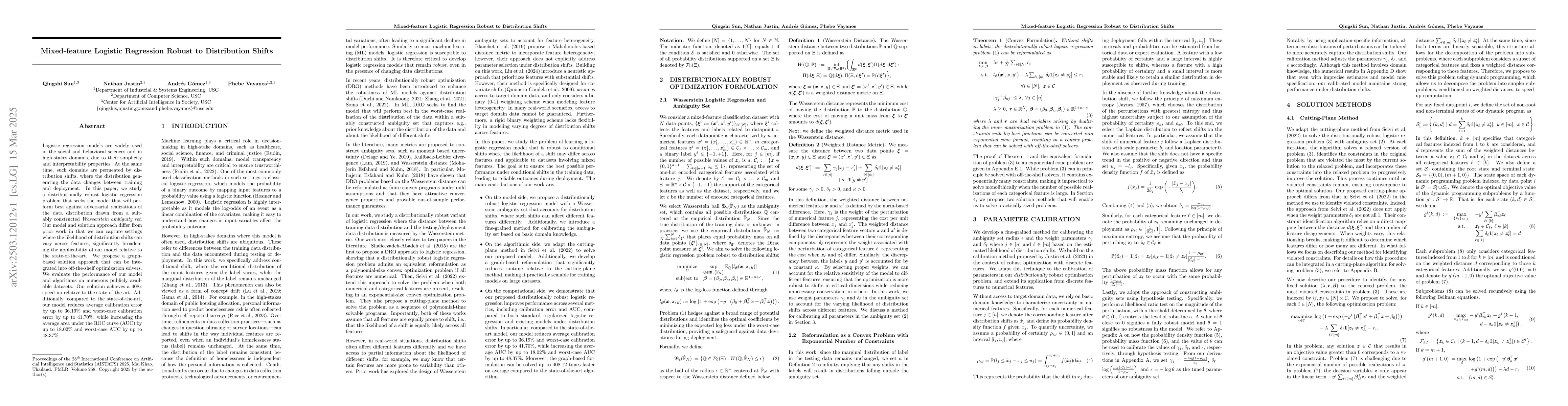 Thumbnail for Mixed-feature Logistic Regression Robust to Distribution Shifts
