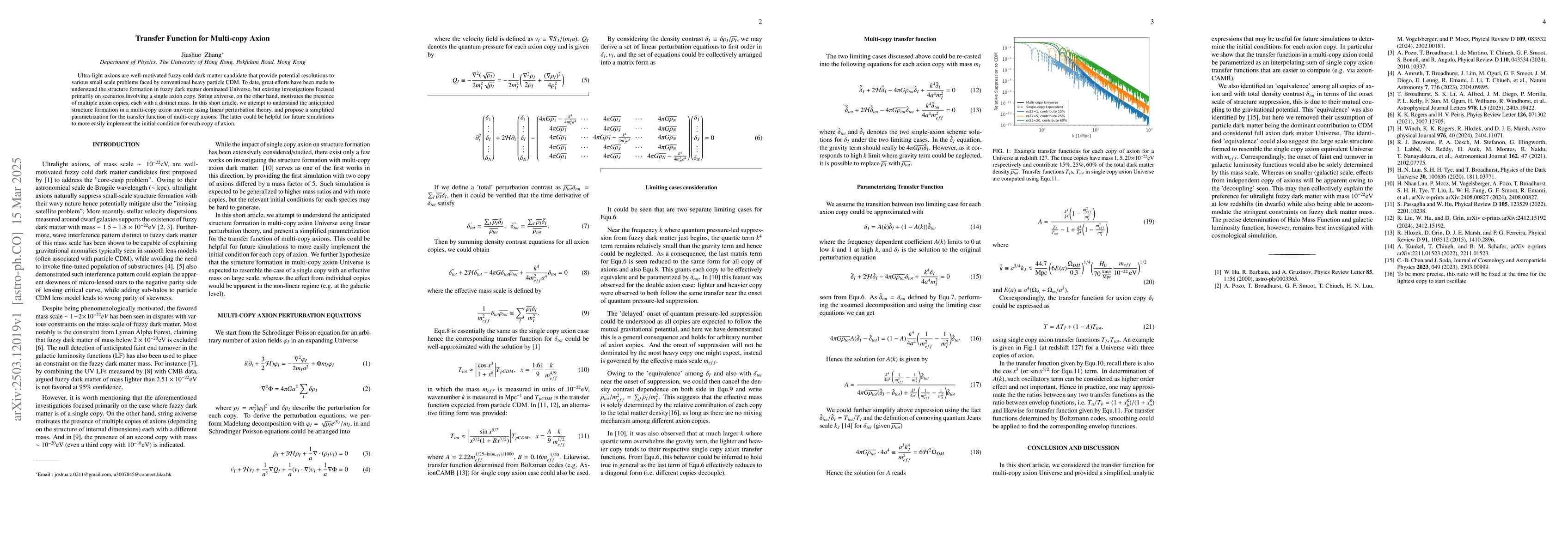 Thumbnail for Transfer Function for Multi-copy Axion