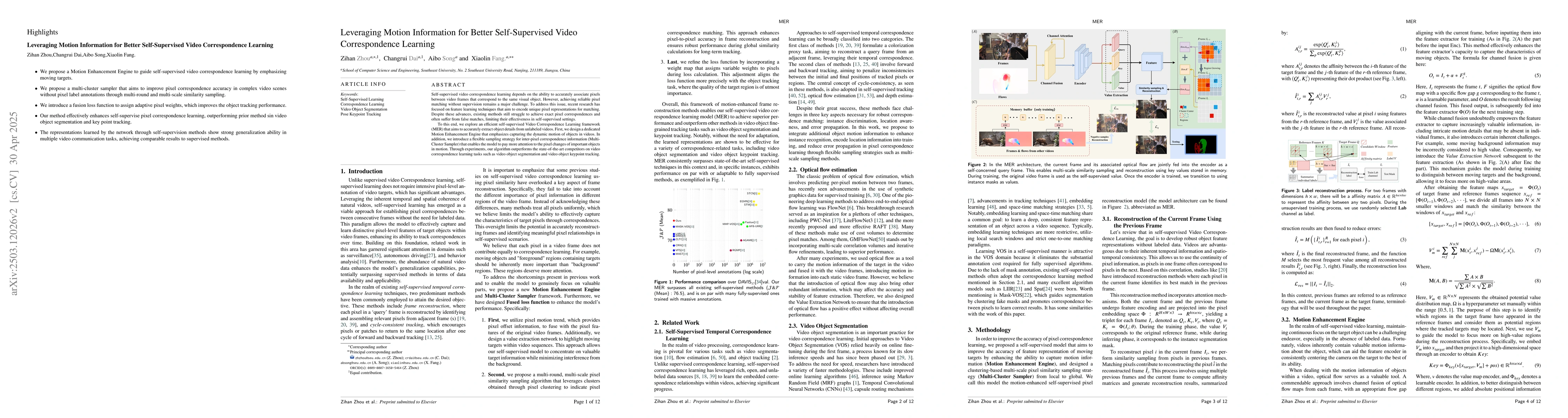 Thumbnail for Leveraging Motion Information for Better Self-Supervised Video
  Correspondence Learning