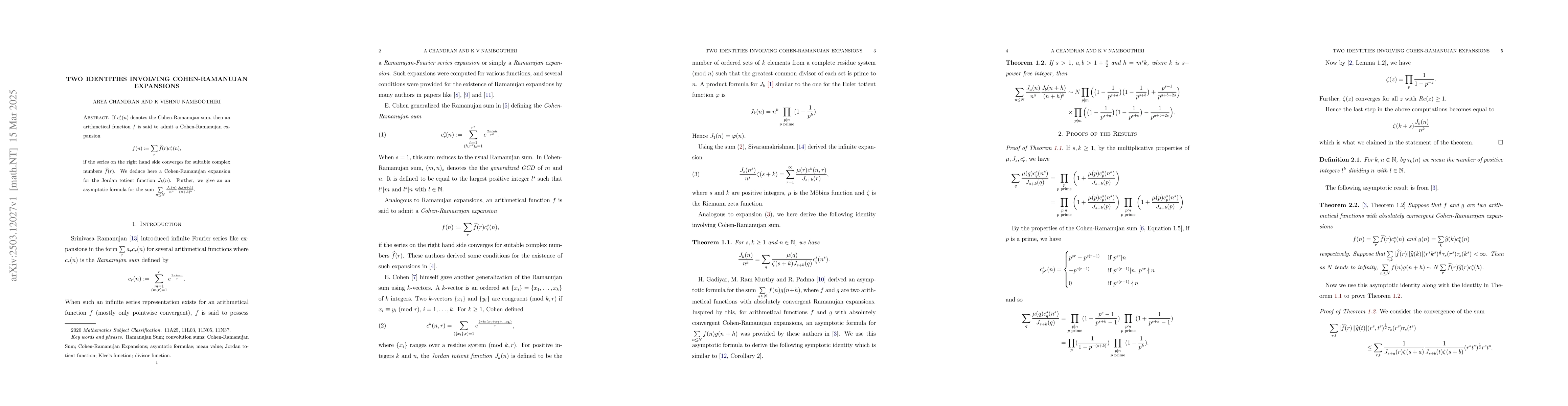 Thumbnail for Two identities involving Cohen-Ramanujan expansions