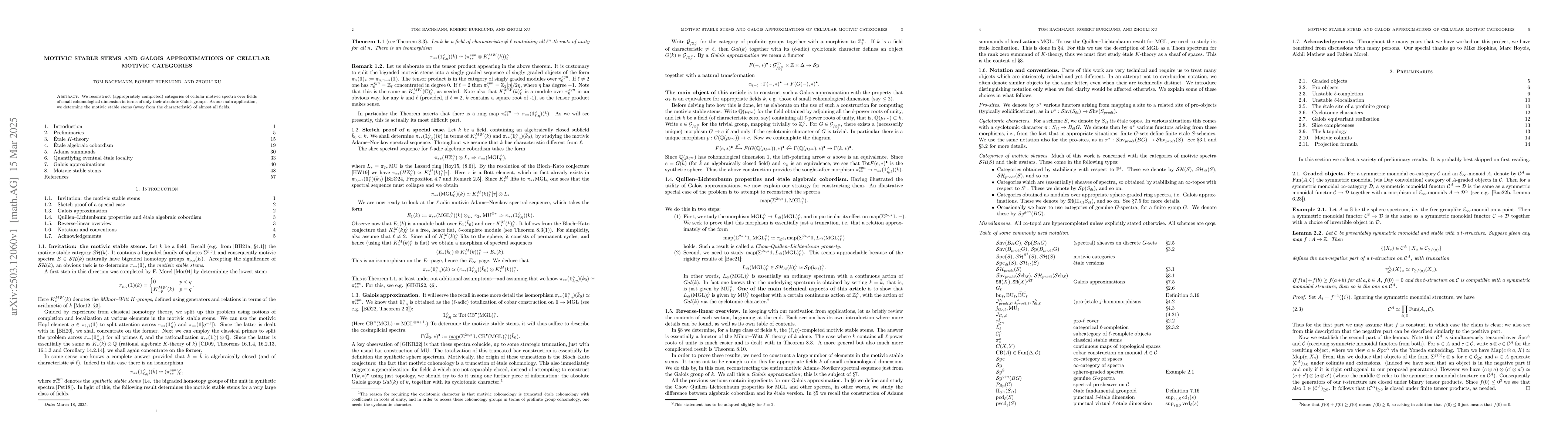Thumbnail for Motivic stable stems and Galois approximations of cellular motivic
  categories