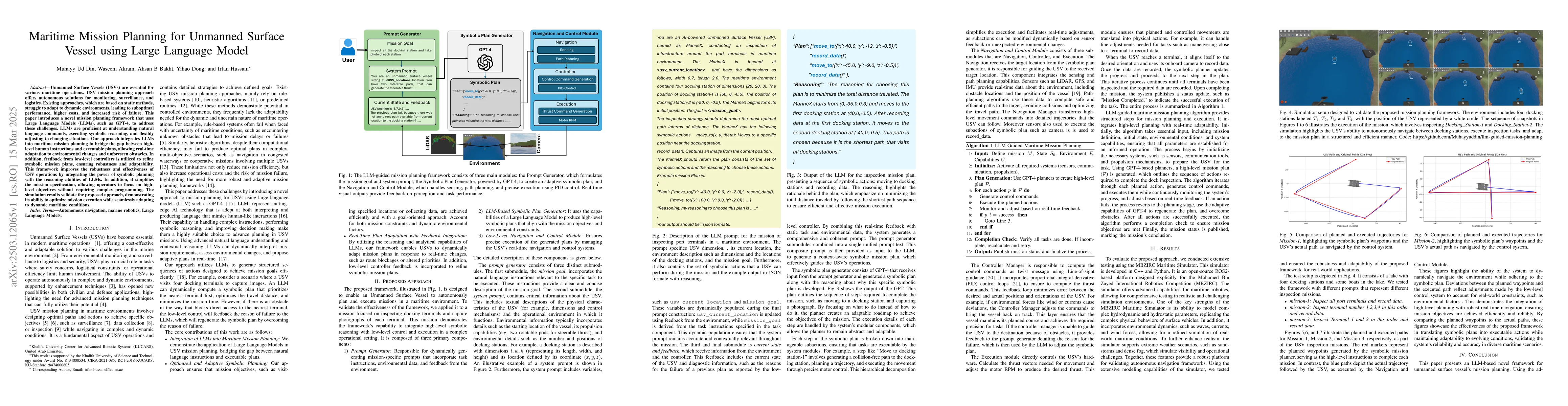 Thumbnail for Maritime Mission Planning for Unmanned Surface Vessel using Large
  Language Model