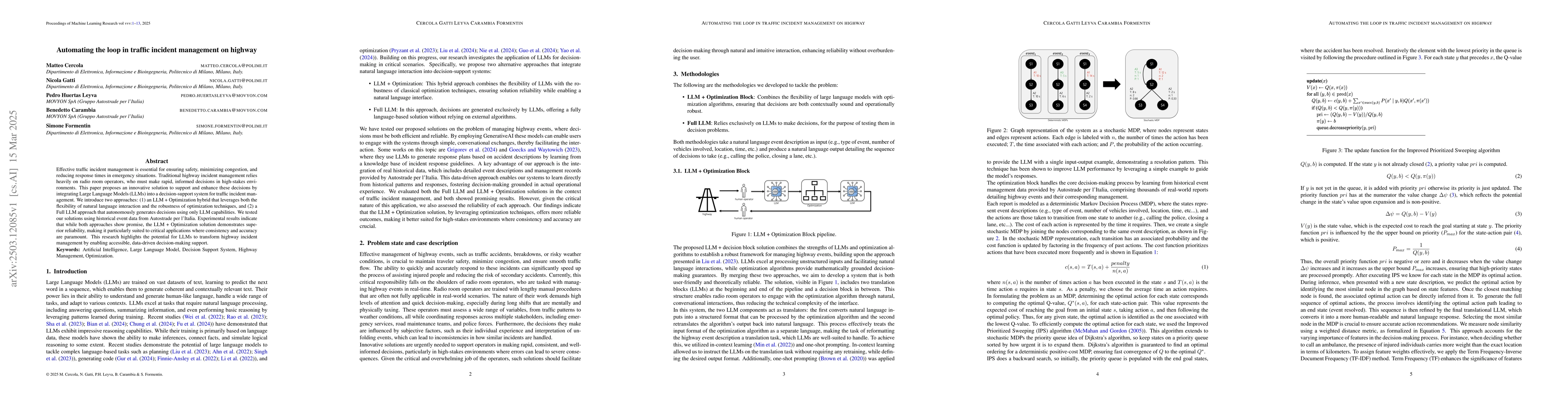 Thumbnail for Automating the loop in traffic incident management on highway