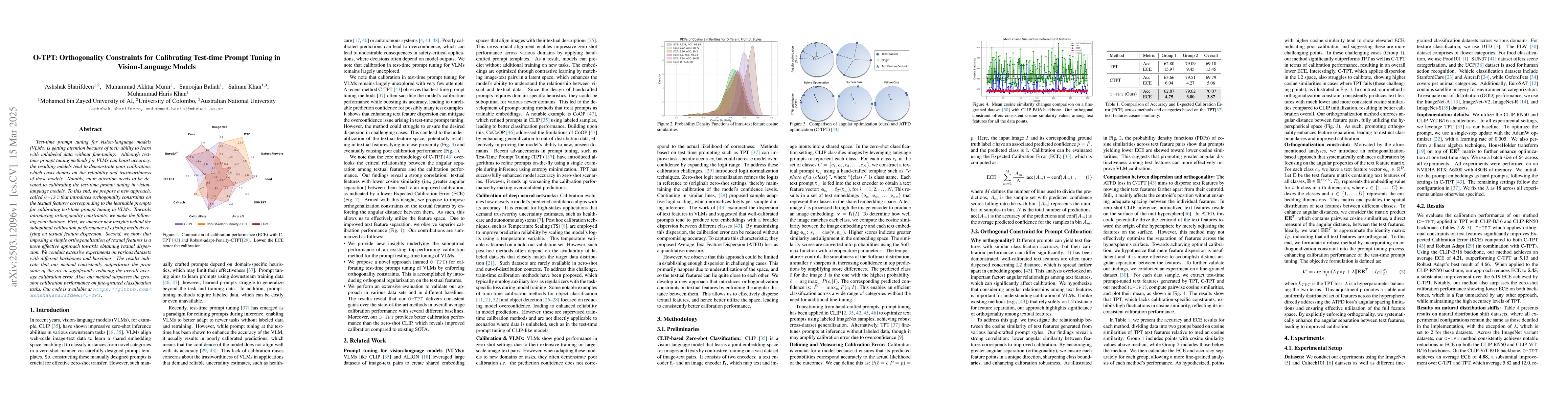 Thumbnail for O-TPT: Orthogonality Constraints for Calibrating Test-time Prompt Tuning
  in Vision-Language Models