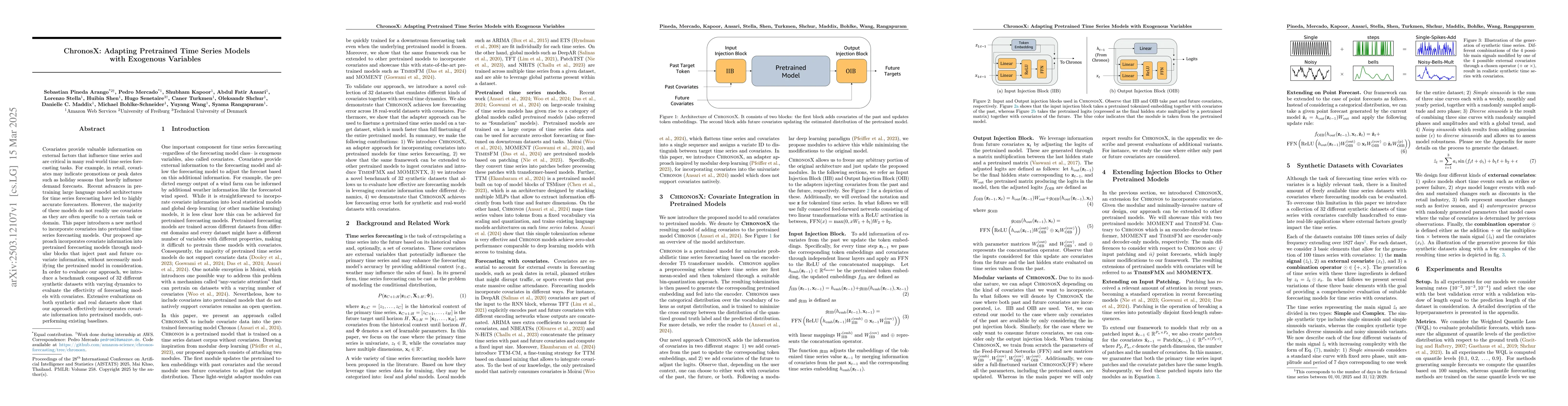 Thumbnail for ChronosX: Adapting Pretrained Time Series Models with Exogenous
  Variables