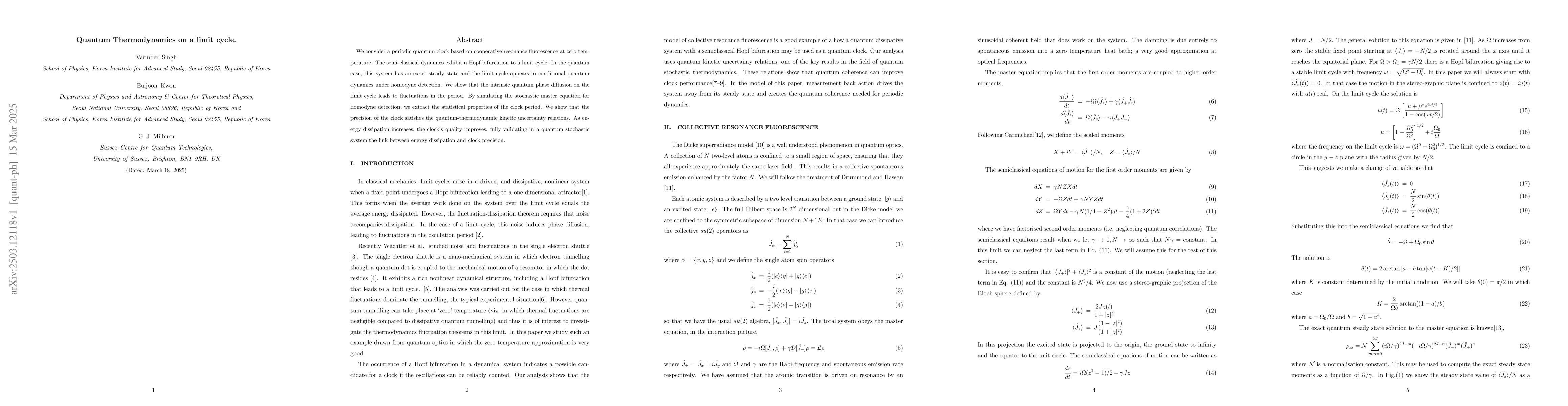 Thumbnail for Quantum Thermodynamics on a limit cycle