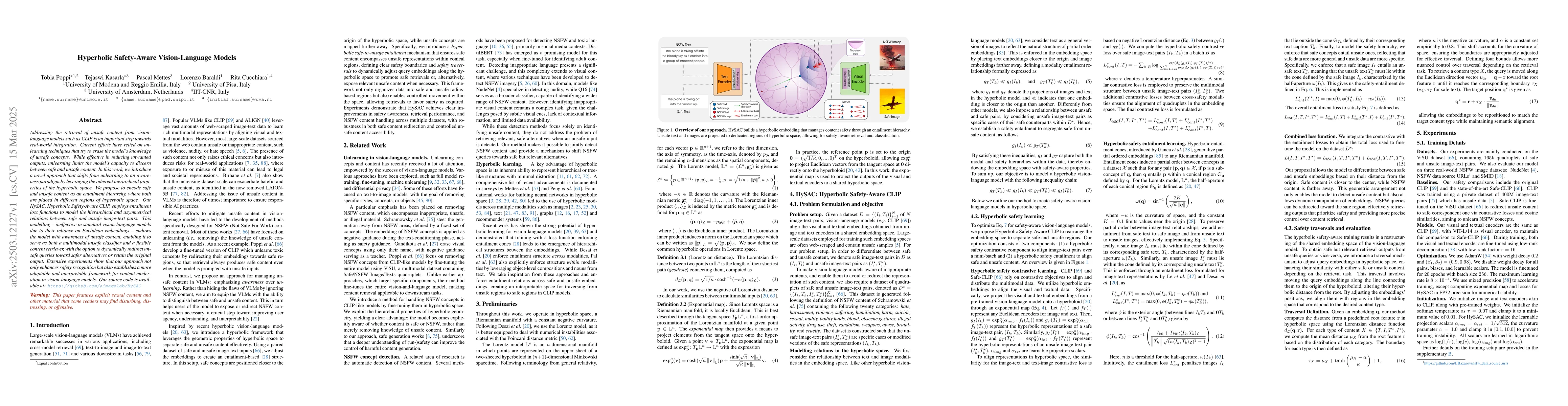 Thumbnail for Hyperbolic Safety-Aware Vision-Language Models