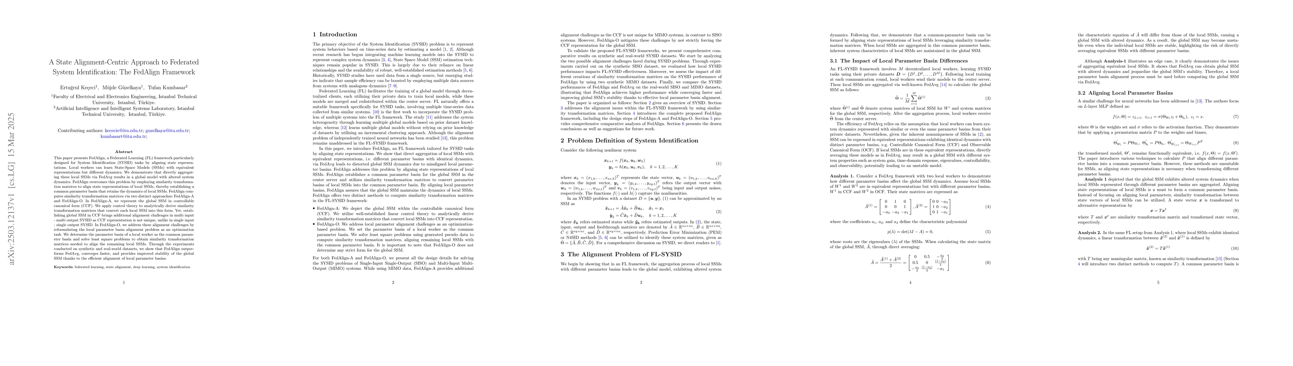 Thumbnail for A State Alignment-Centric Approach to Federated System Identification:
  The FedAlign Framework