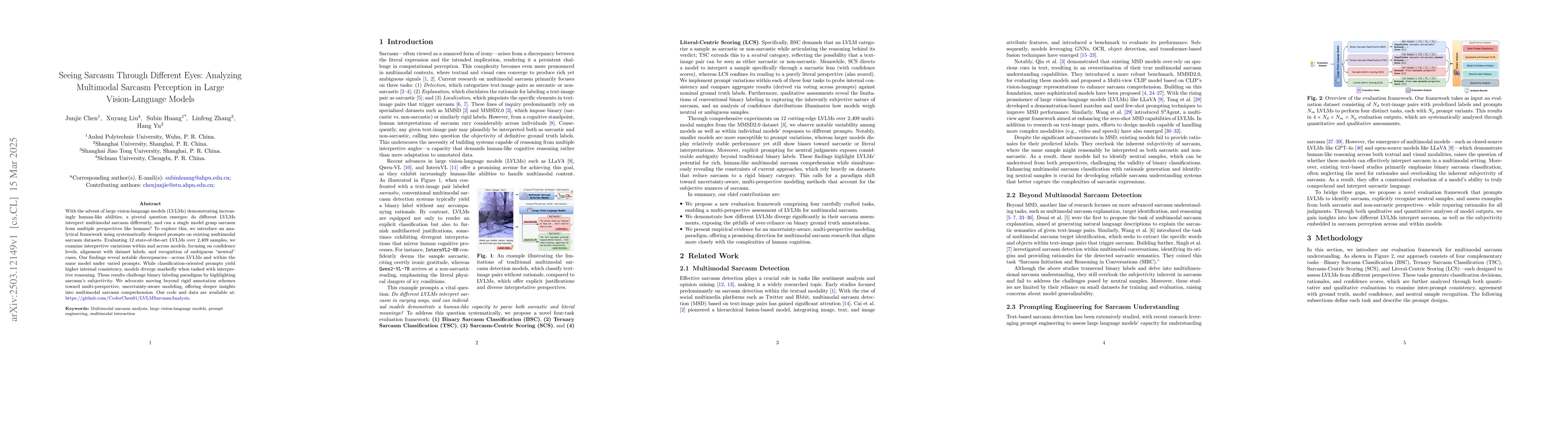Thumbnail for Seeing Sarcasm Through Different Eyes: Analyzing Multimodal Sarcasm
  Perception in Large Vision-Language Models