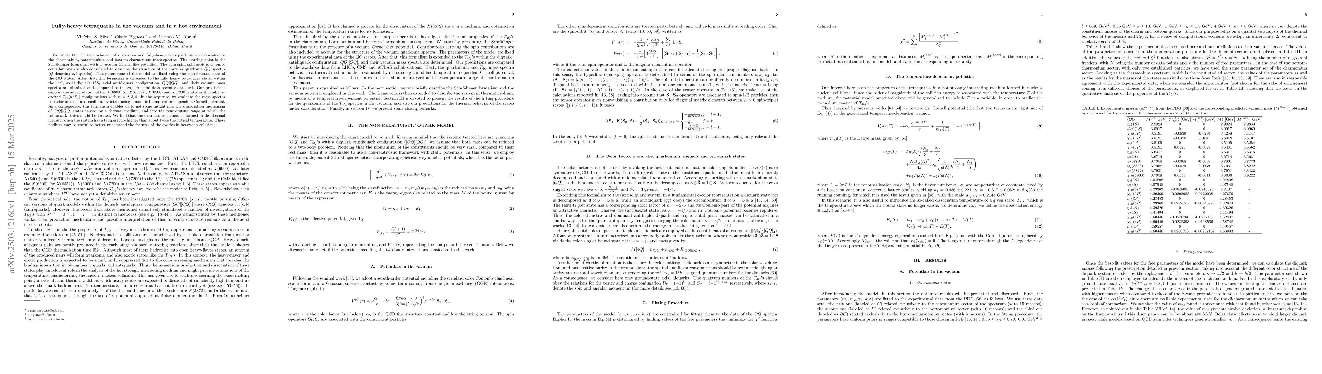 Thumbnail for Fully-heavy tetraquarks in the vacuum and in a hot environment