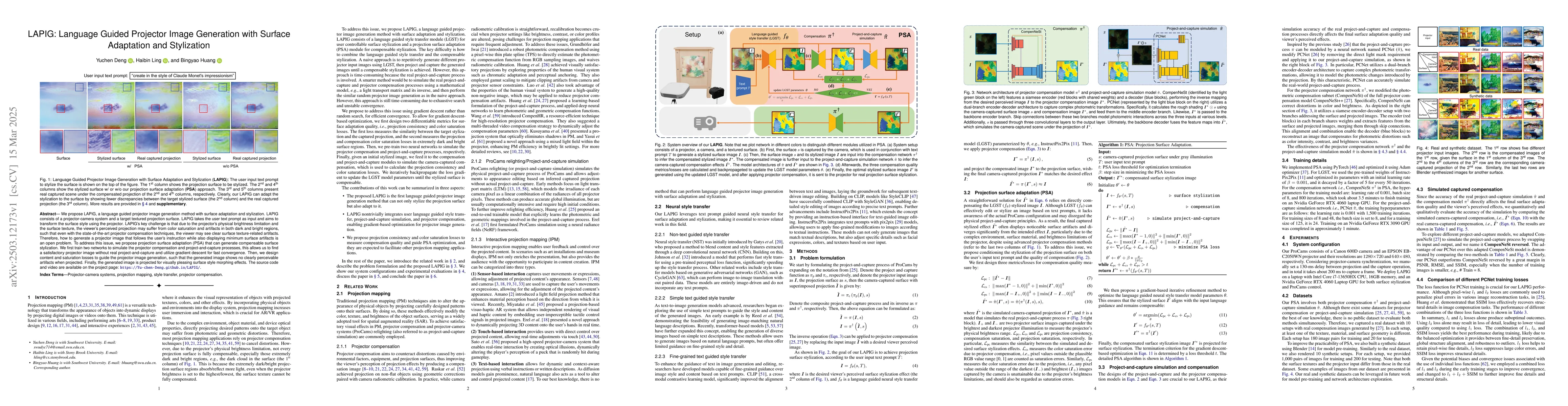 Thumbnail for LAPIG: Language Guided Projector Image Generation with Surface
  Adaptation and Stylization