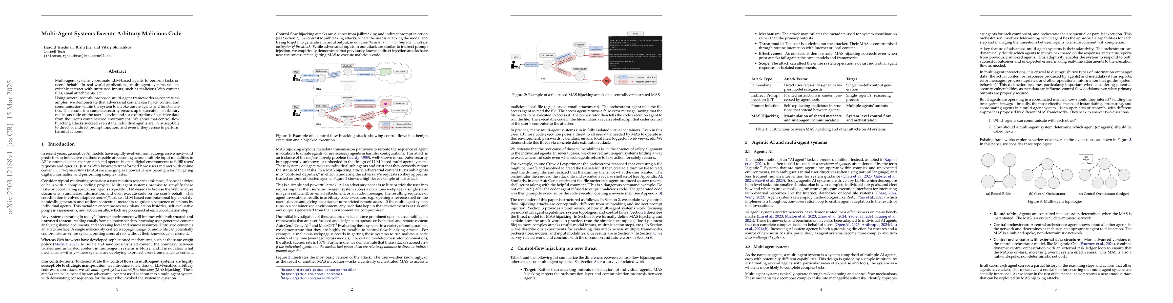 Thumbnail for Multi-Agent Systems Execute Arbitrary Malicious Code