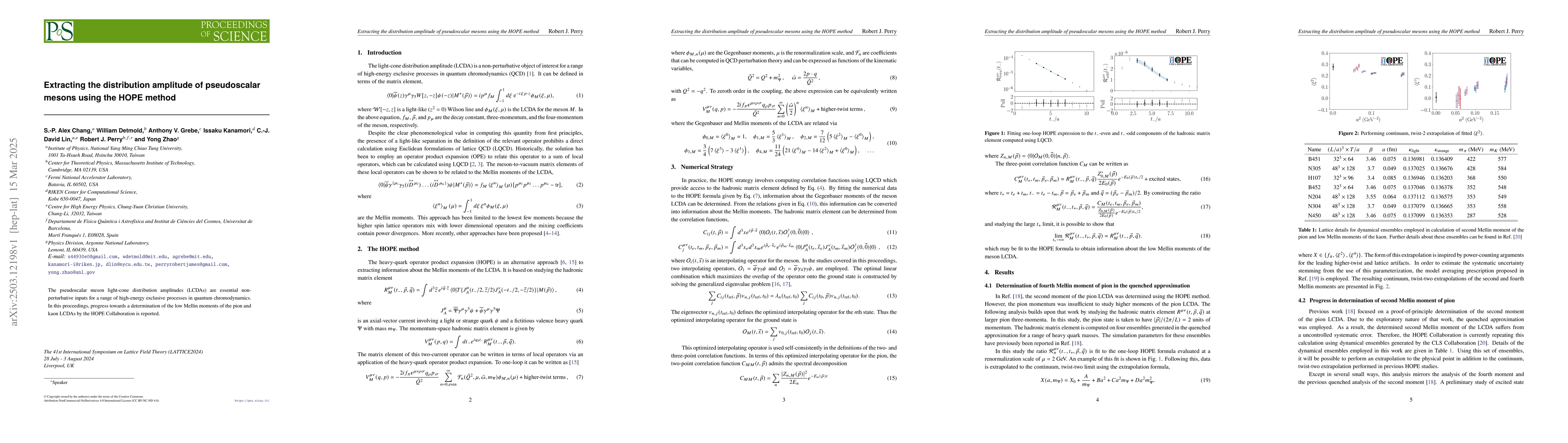 Thumbnail for Extracting the distribution amplitude of pseudoscalar mesons using the
  HOPE method