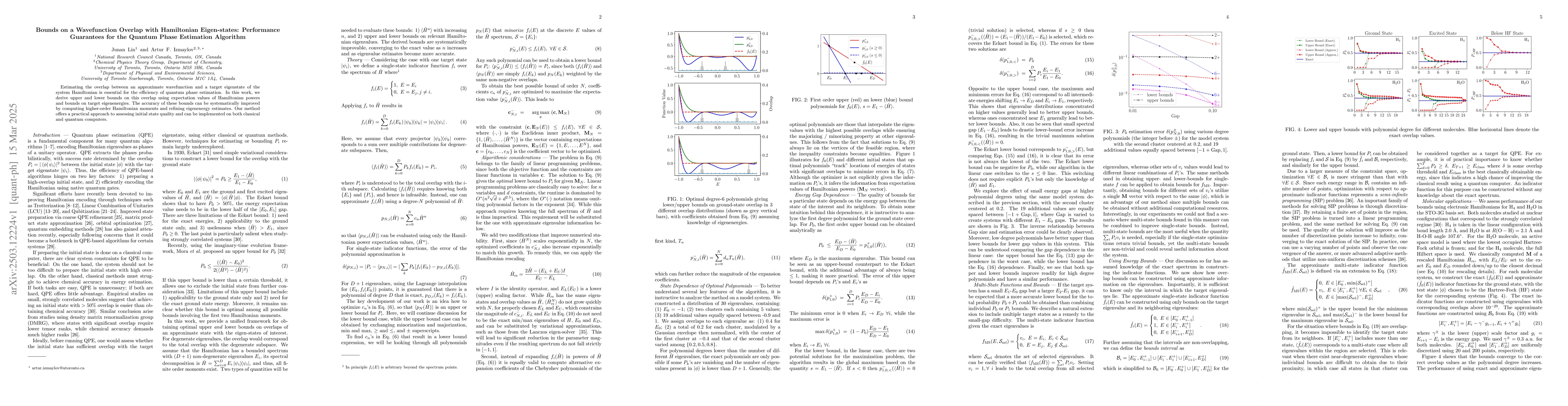 Thumbnail for Bounds on a Wavefunction Overlap with Hamiltonian Eigen-states:
  Performance Guarantees for the Quantum Phase Estimation Algorithm