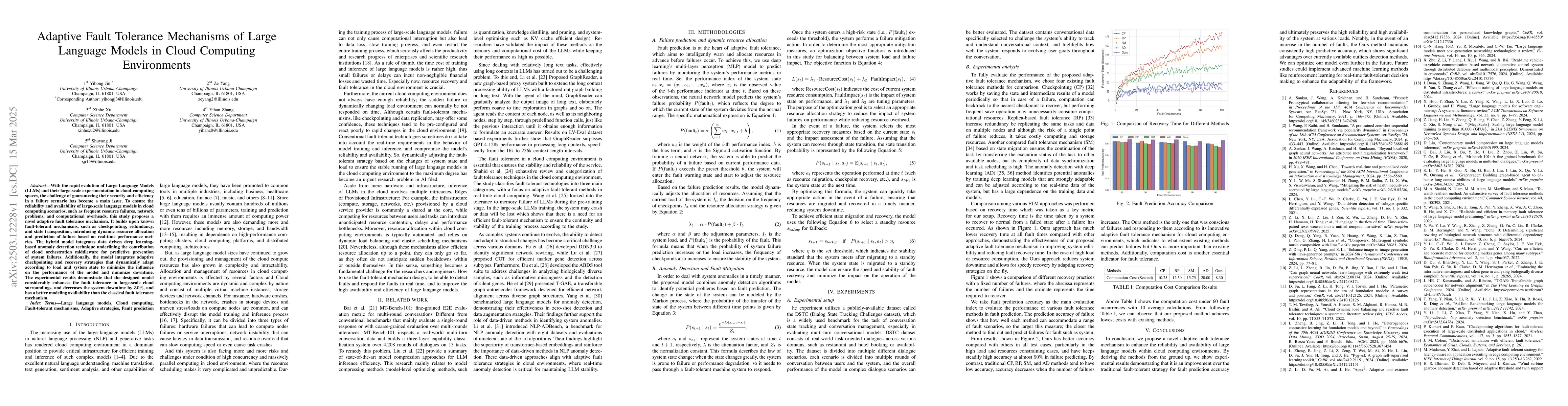 Thumbnail for Adaptive Fault Tolerance Mechanisms of Large Language Models in Cloud
  Computing Environments