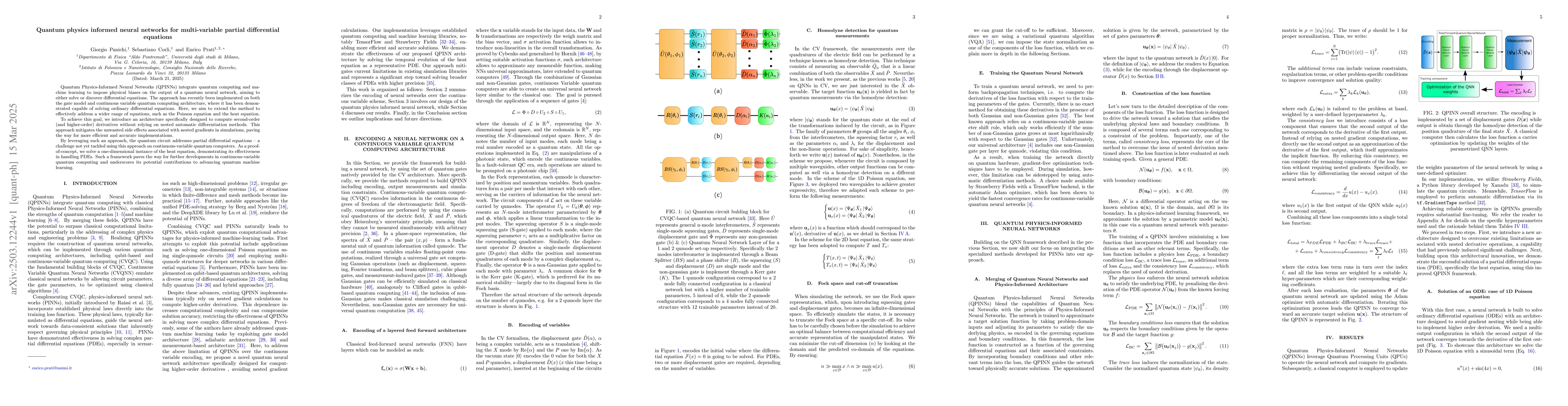 Thumbnail for Quantum physics informed neural networks for multi-variable partial
  differential equations