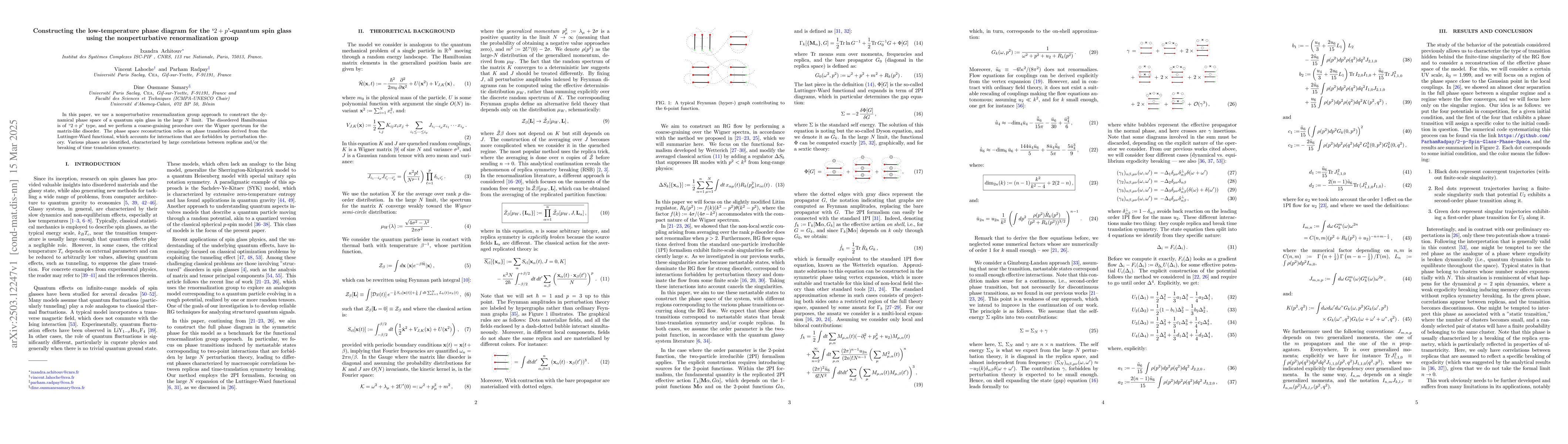 Thumbnail for Constructing the low-temperature phase diagram for the $2+p$-quantum
  spin glass using the nonperturbative renormalization group