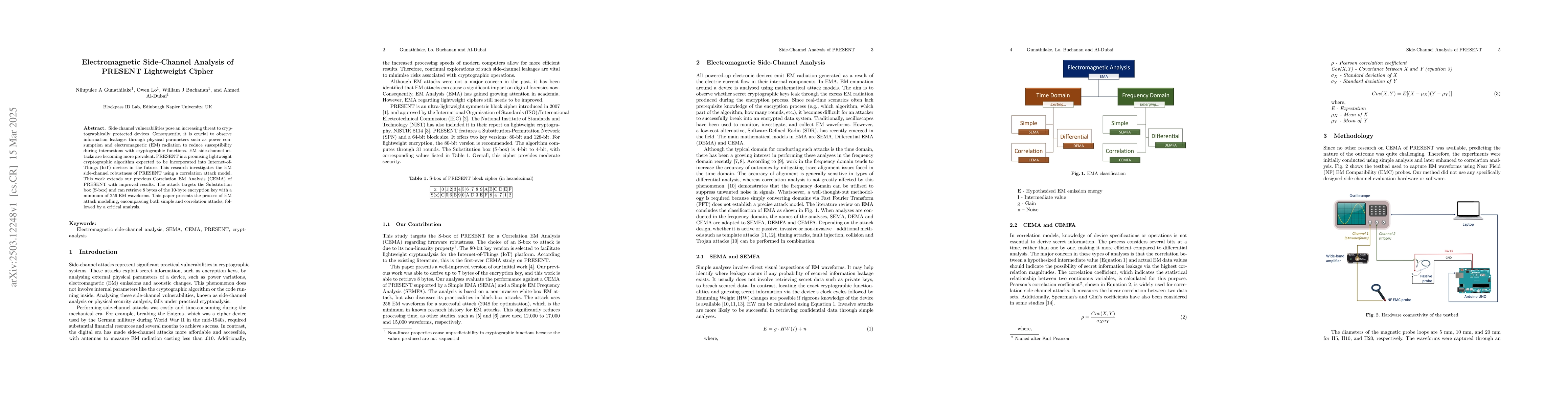 Thumbnail for Electromagnetic Side-Channel Analysis of PRESENT Lightweight Cipher