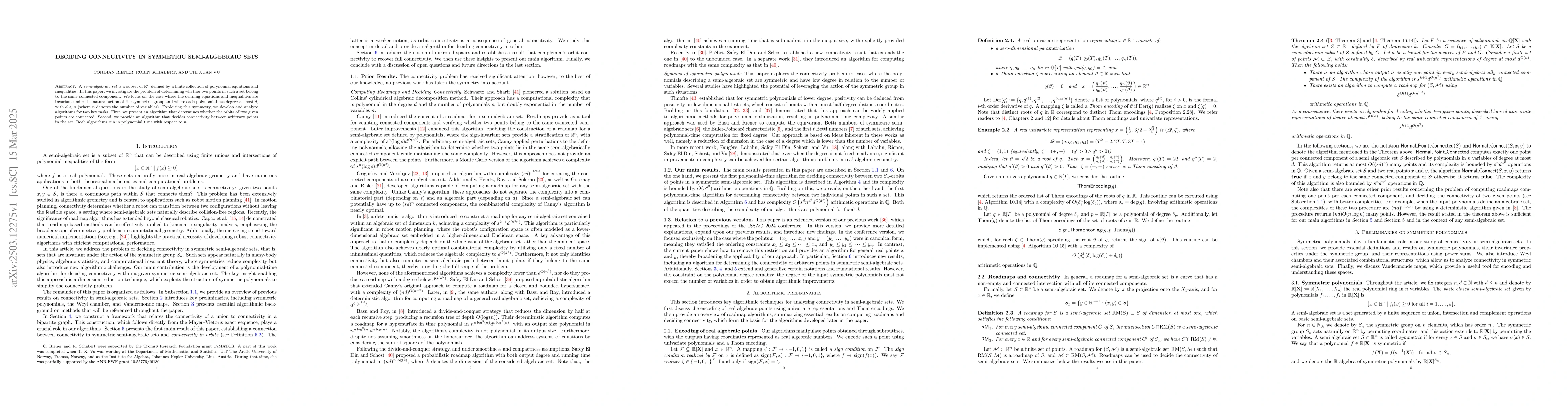 Thumbnail for Deciding Connectivity in Symmetric Semi-Algebraic Sets