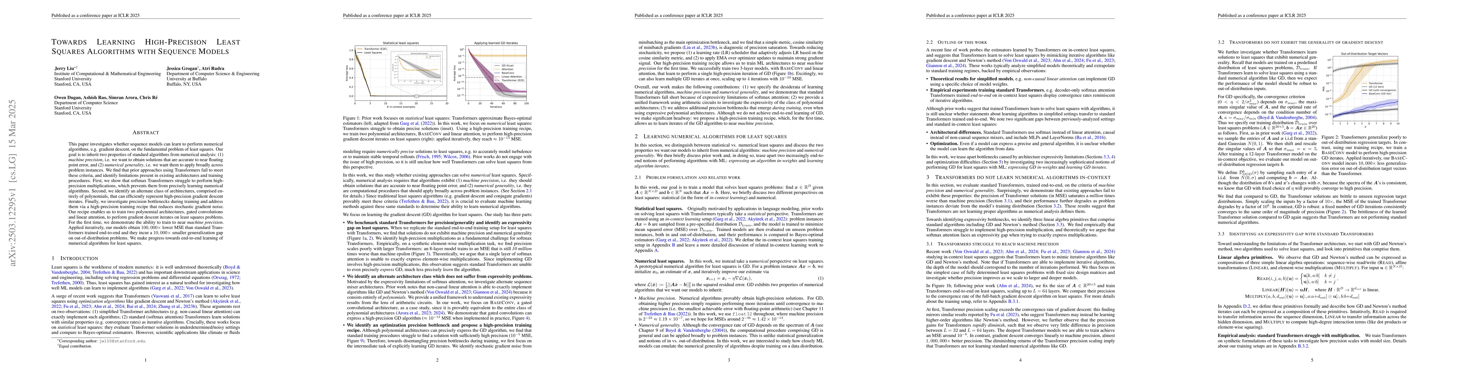 Thumbnail for Towards Learning High-Precision Least Squares Algorithms with Sequence
  Models