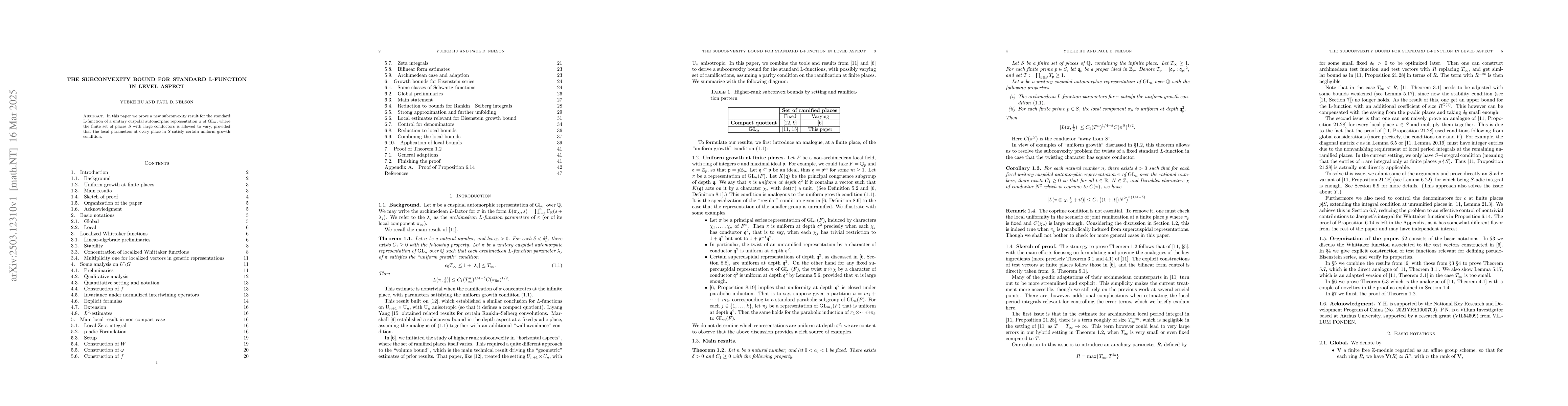 Thumbnail for The subconvexity bound for standard L-function in level aspect