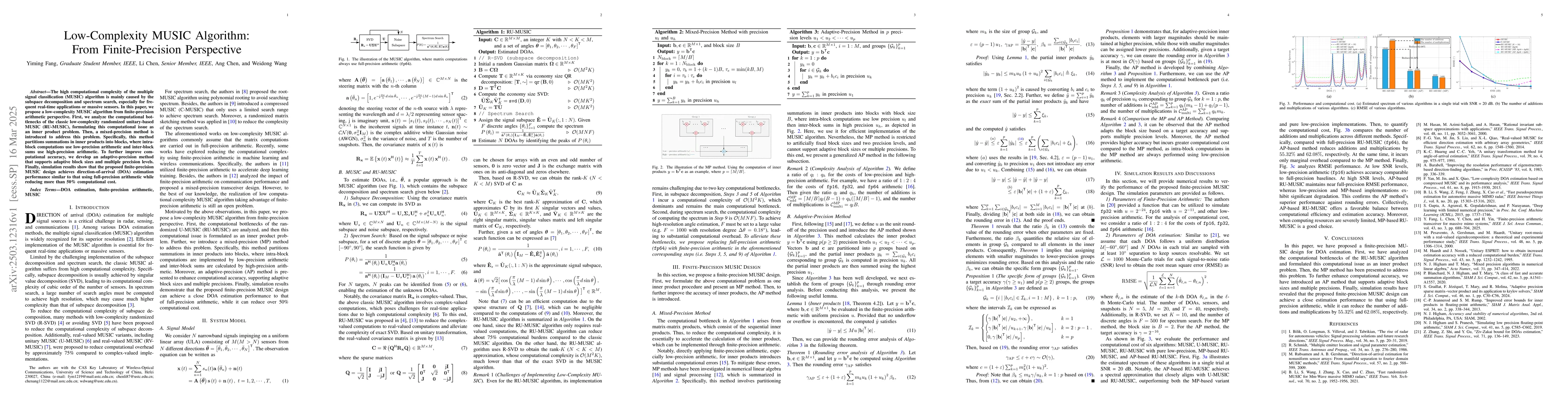 Thumbnail for Low-Complexity MUSIC Algorithm: From Finite-Precision Perspective