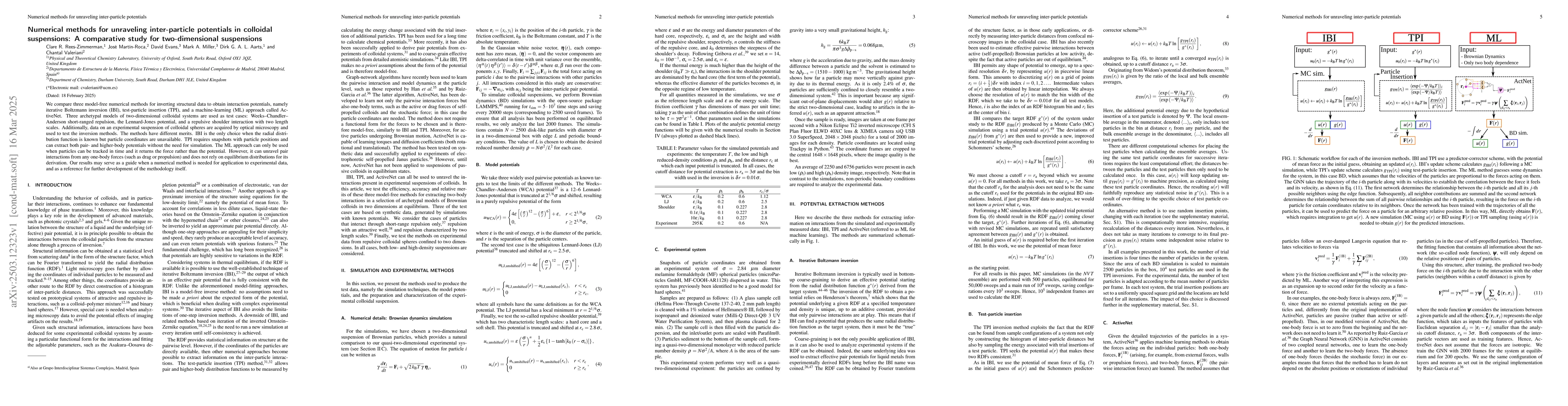 Thumbnail for Numerical methods for unraveling inter-particle potentials in colloidal
  suspensions: A comparative study for two-dimensional suspensions