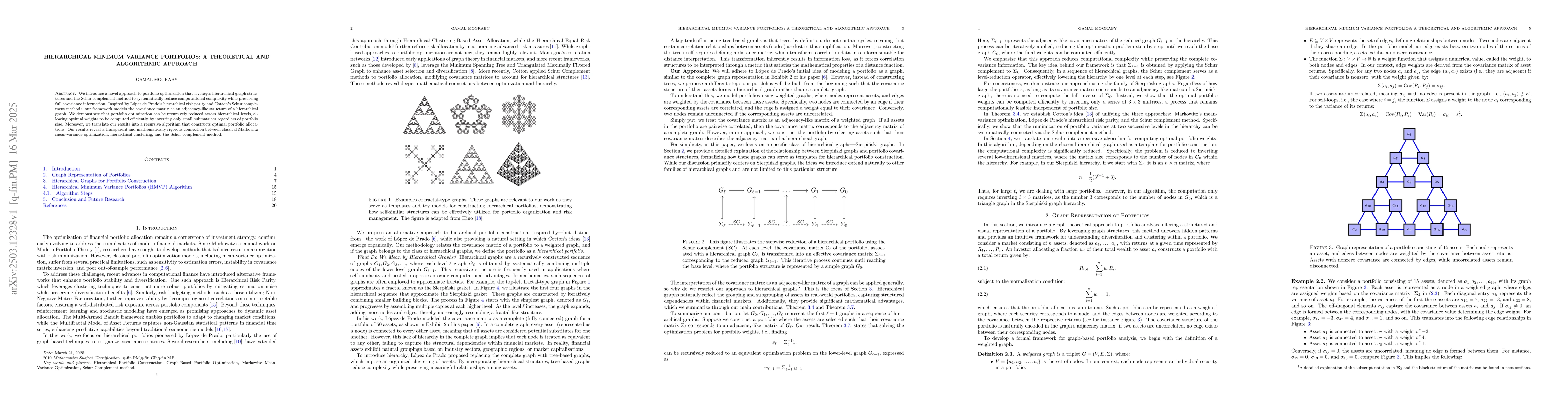 Thumbnail for Hierarchical Minimum Variance Portfolios: A Theoretical and Algorithmic
  Approach