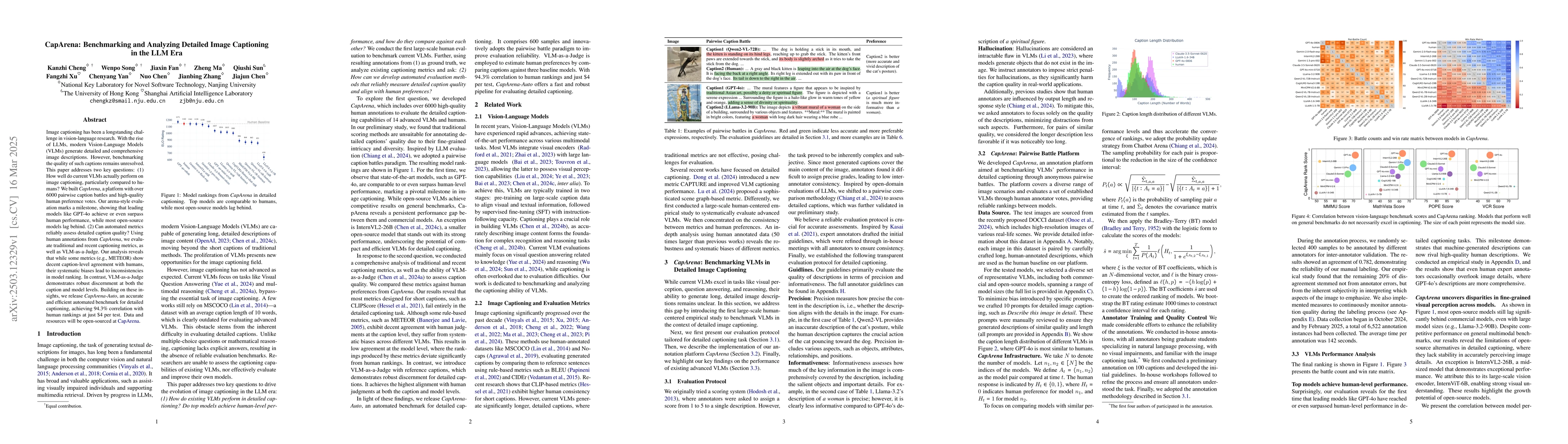 Thumbnail for CapArena: Benchmarking and Analyzing Detailed Image Captioning in the
  LLM Era