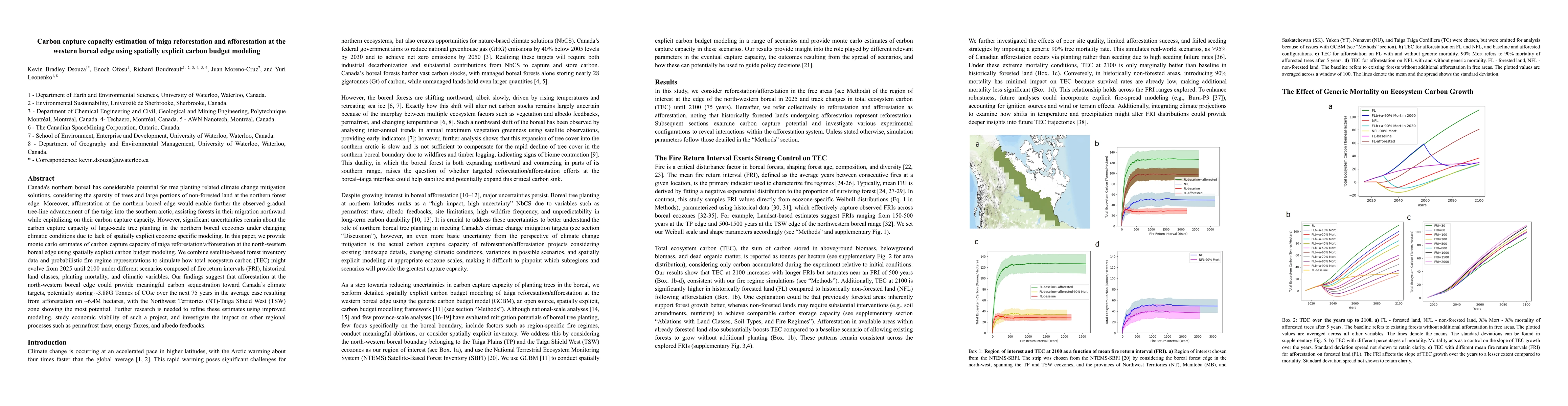 Thumbnail for Carbon capture capacity estimation of taiga reforestation and
  afforestation at the western boreal edge using spatially explicit carbon
  budget modeling