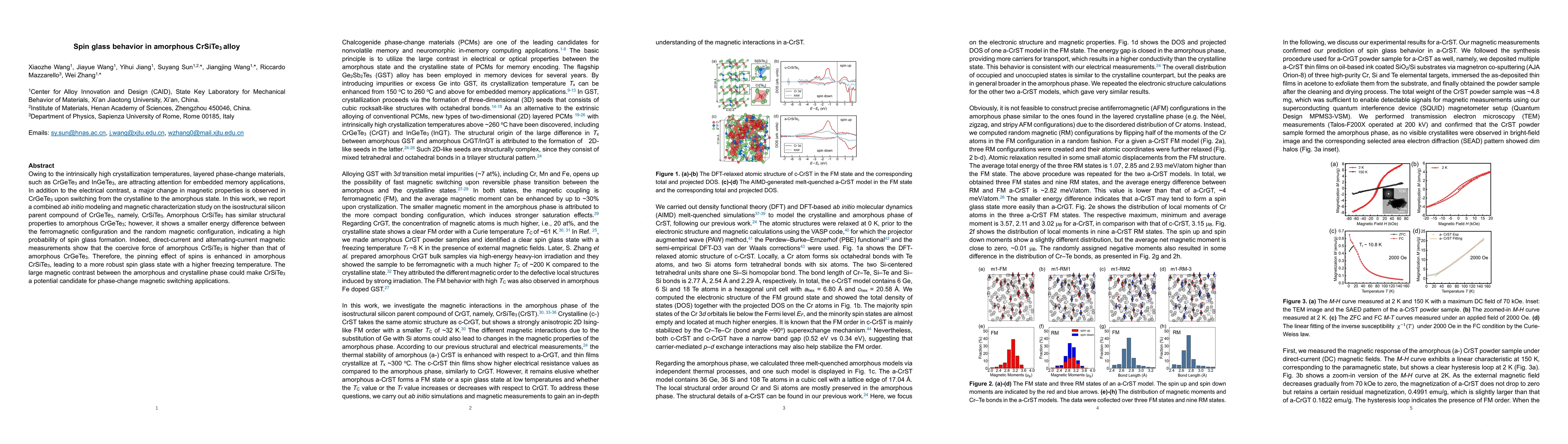Thumbnail for Spin glass behavior in amorphous CrSiTe3 alloy
