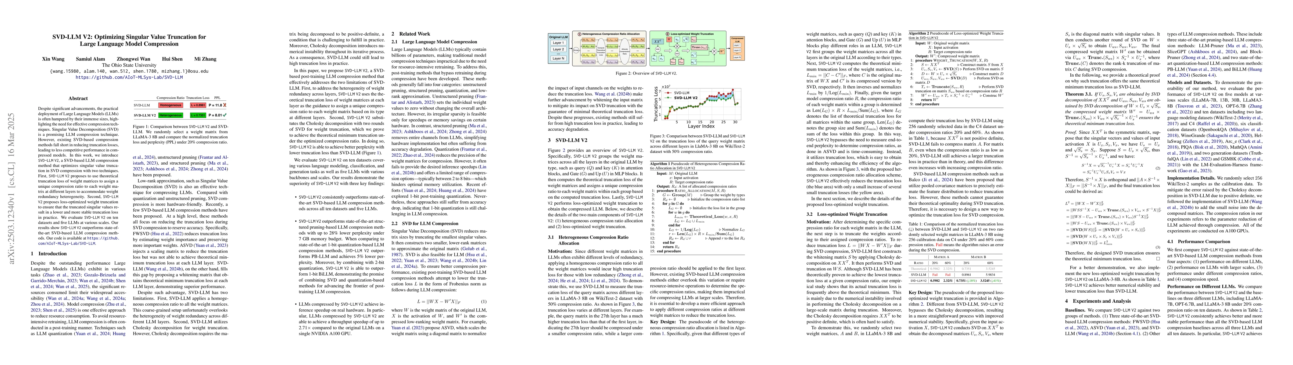 Thumbnail for SVD-LLM V2: Optimizing Singular Value Truncation for Large Language
  Model Compression