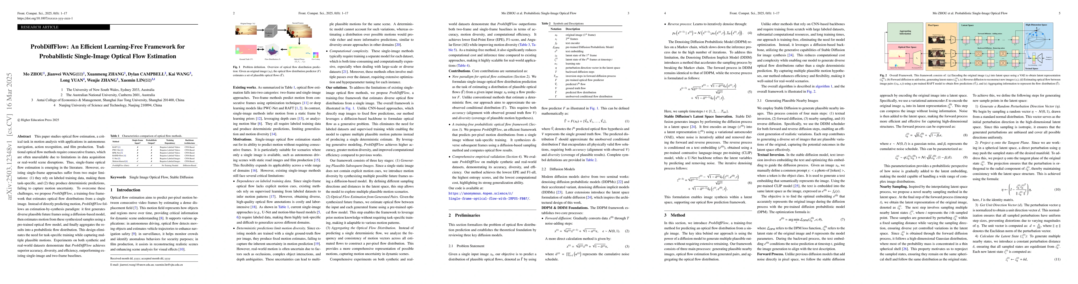 Thumbnail for ProbDiffFlow: An Efficient Learning-Free Framework for Probabilistic
  Single-Image Optical Flow Estimation