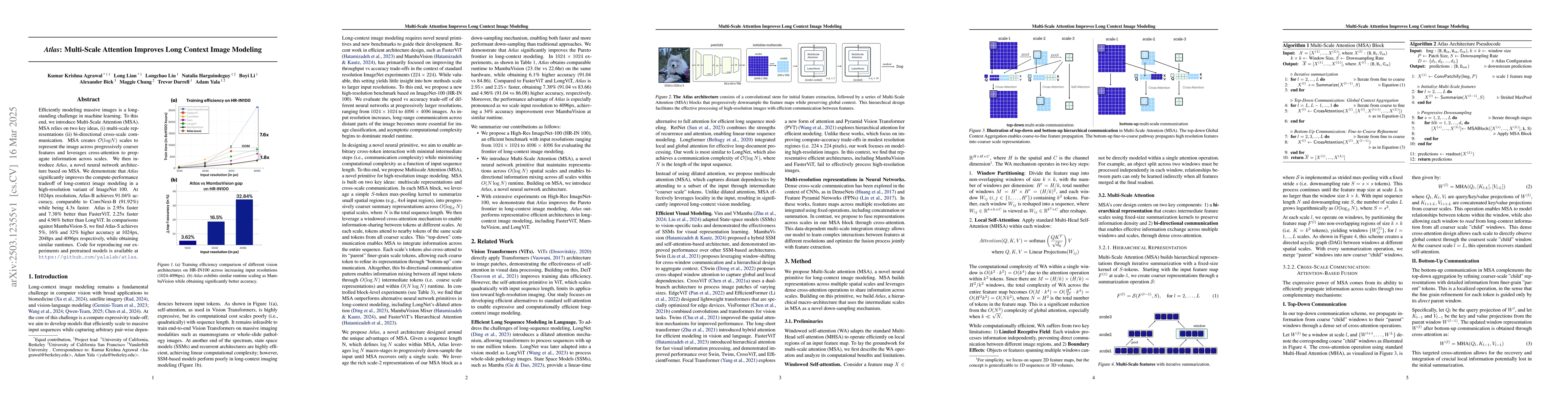 Thumbnail for Atlas: Multi-Scale Attention Improves Long Context Image Modeling