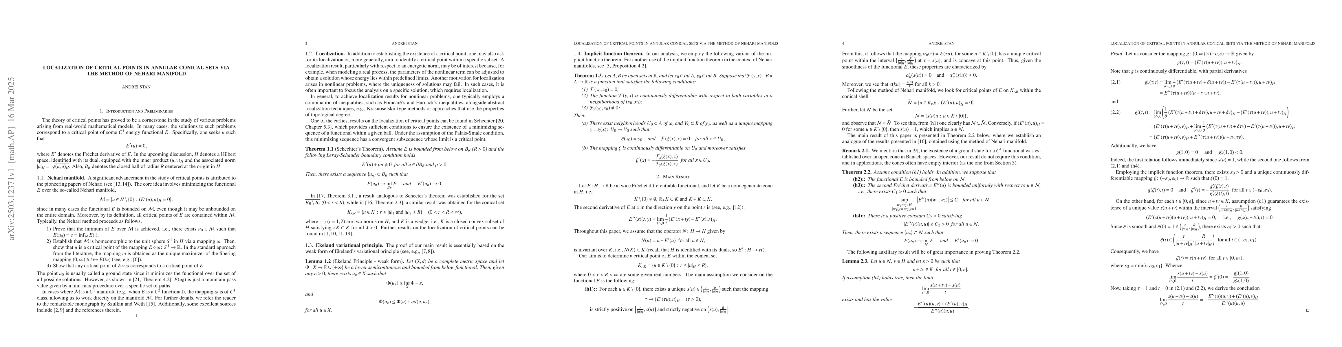 Thumbnail for Localization of critical points in annular conical sets via the method
  of Nehari manifold