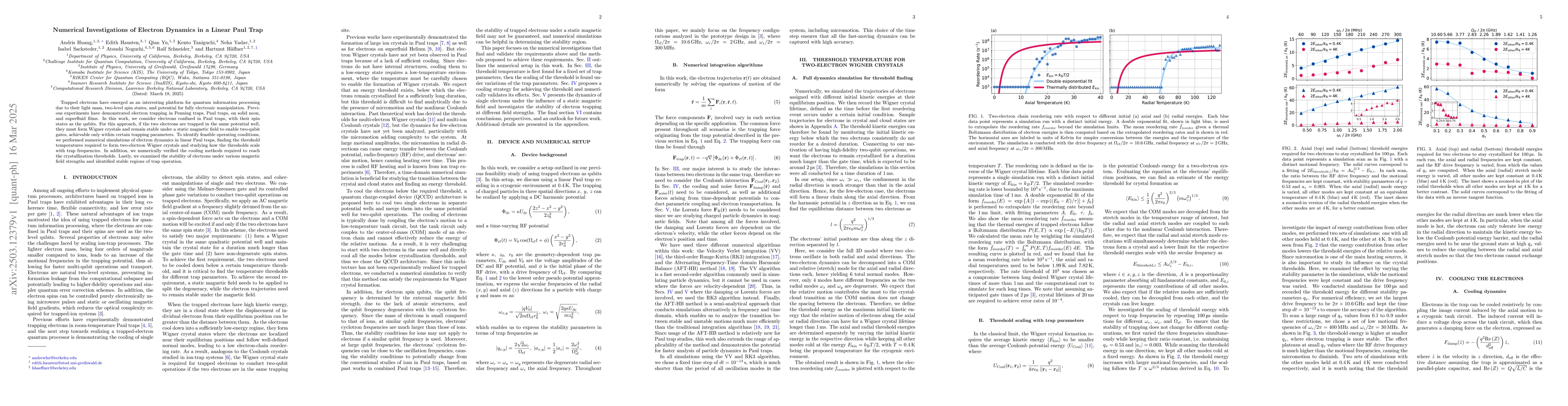 Thumbnail for Numerical Investigations of Electron Dynamics in a Linear Paul Trap