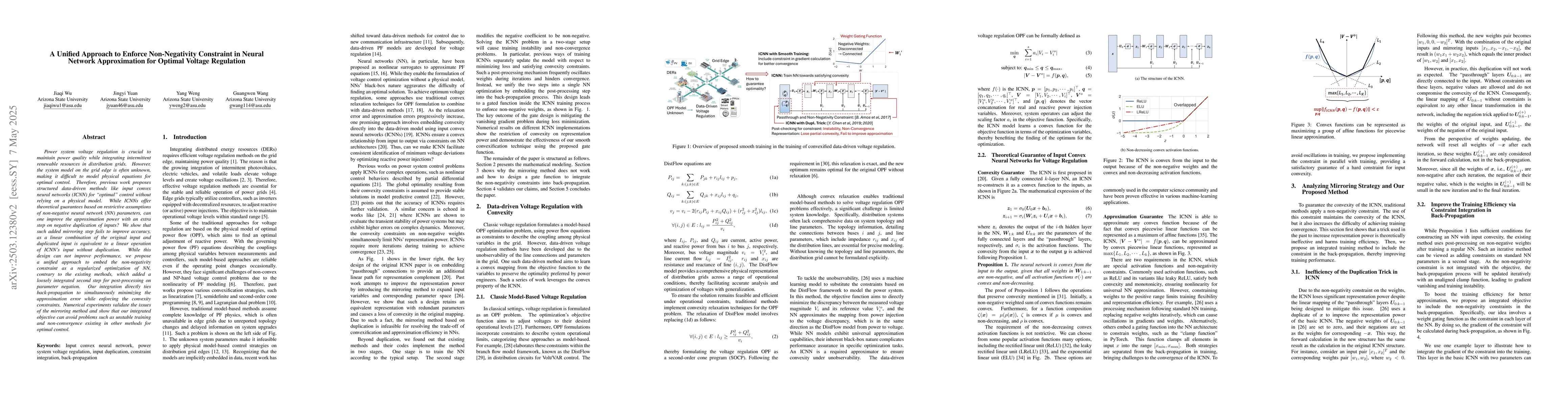 Thumbnail for A Unified Approach to Enforce Non-Negativity Constraint in Neural
  Network Approximation for Optimal Voltage Regulation
