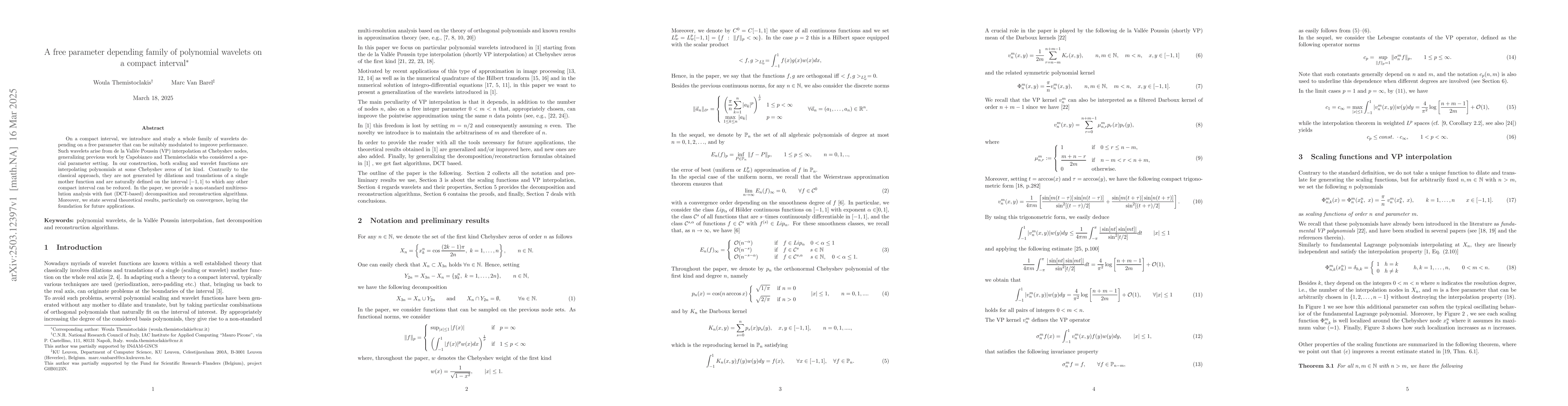 Thumbnail for A free parameter depending family of polynomial wavelets on a compact
  interval