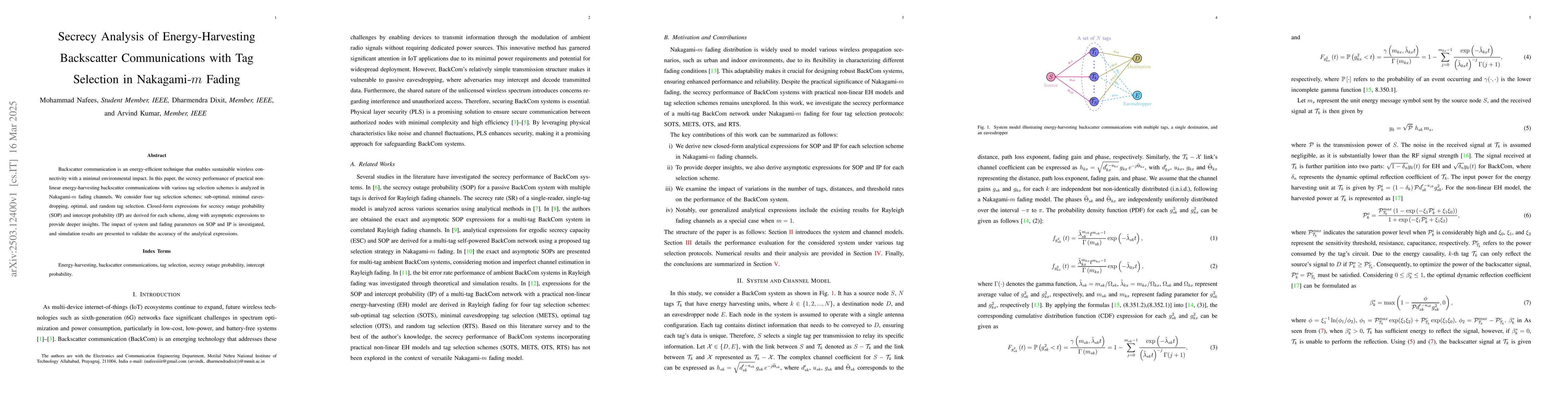 Thumbnail for Secrecy Analysis of Energy-Harvesting Backscatter Communications with
  Tag Selection in Nakagami-m Fading