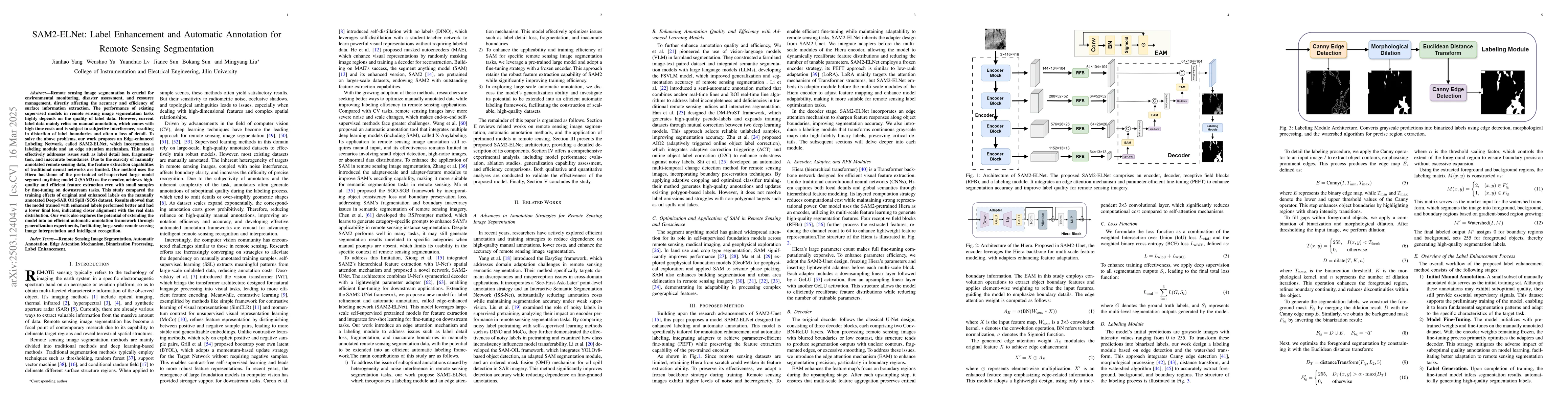 Thumbnail for SAM2-ELNet: Label Enhancement and Automatic Annotation for Remote
  Sensing Segmentation