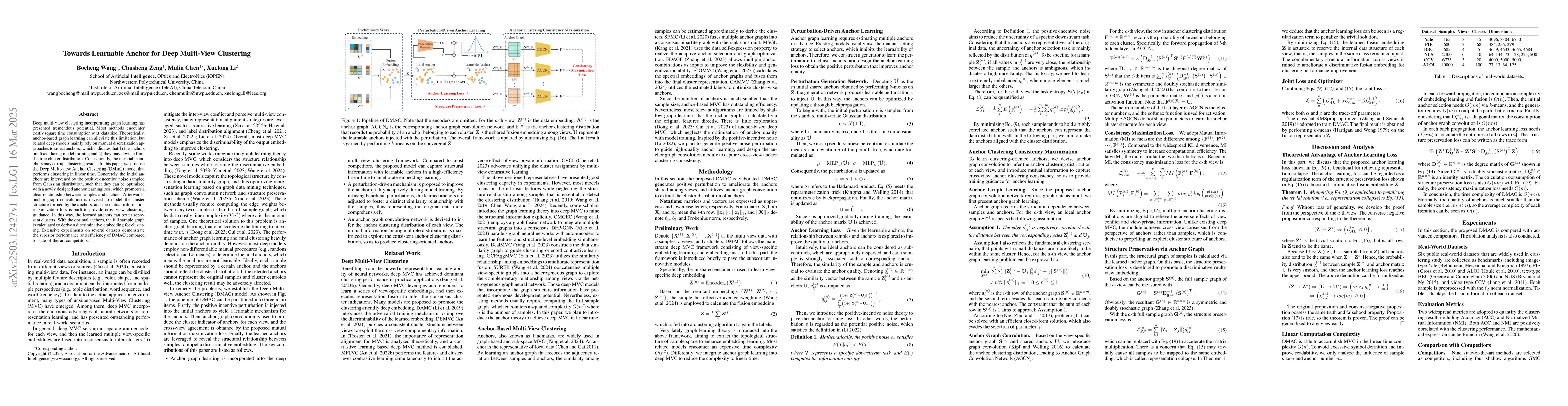 Thumbnail for Towards Learnable Anchor for Deep Multi-View Clustering