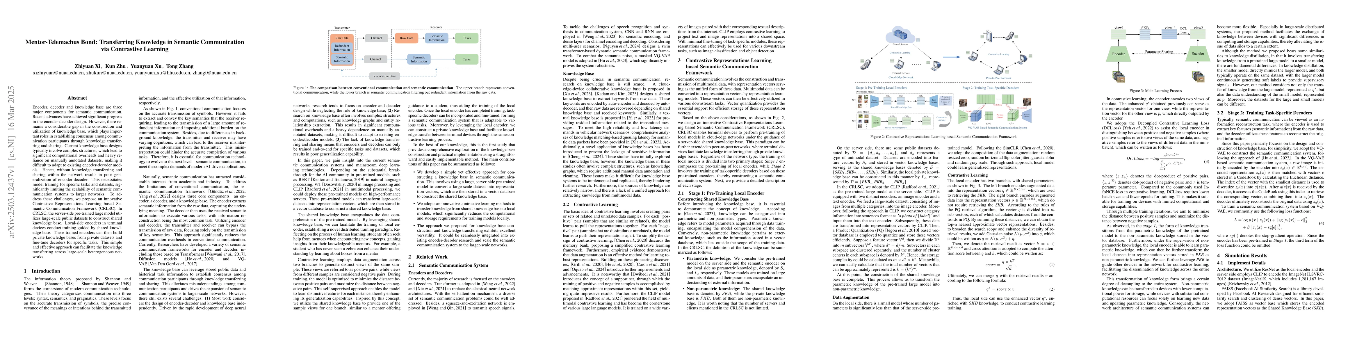 Thumbnail for Mentor-Telemachus Bond: Transferring Knowledge in Semantic Communication
  via Contrastive Learning
